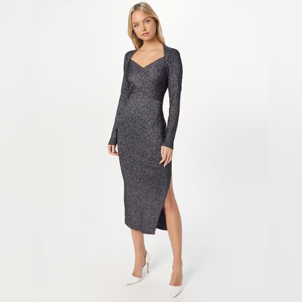 Ted Baker silver metallic Tabitha dress size 10